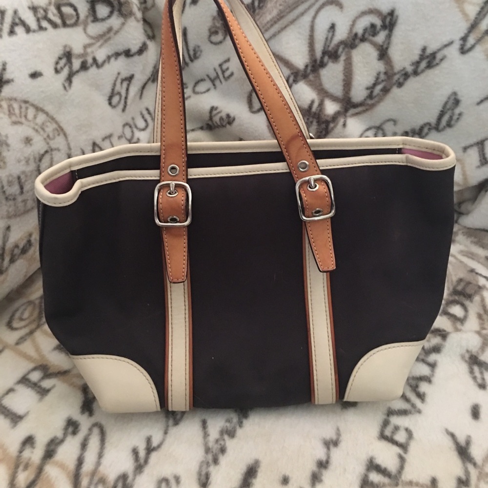 Vintage Coach small black tote bag